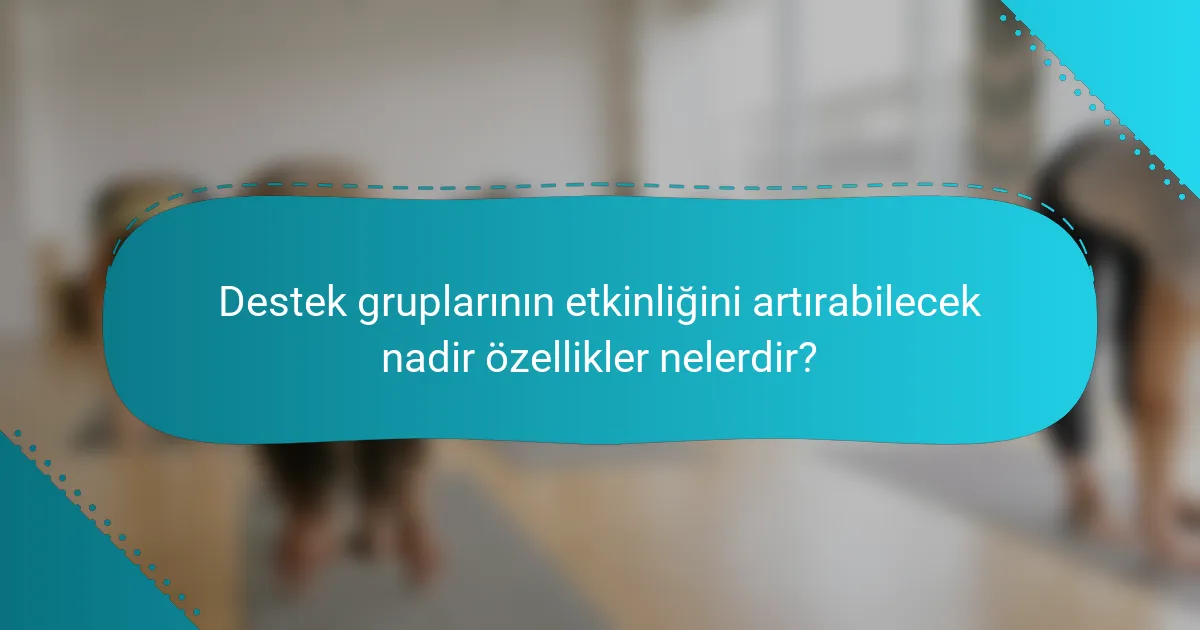 Destek gruplarının etkinliğini artırabilecek nadir özellikler nelerdir?